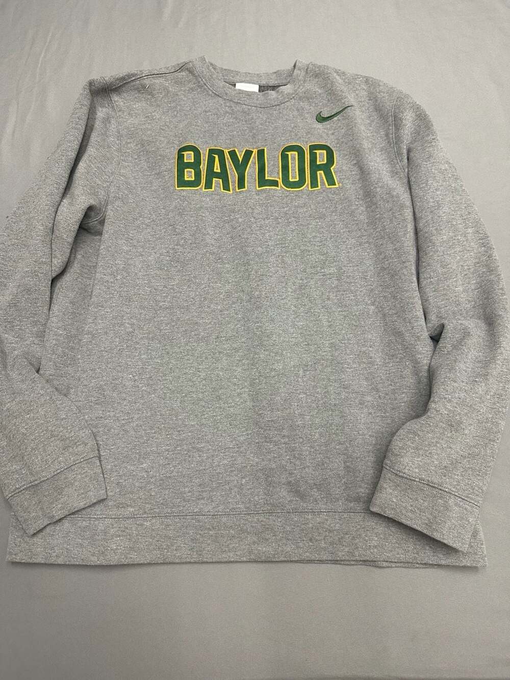 Nike Baylor Bears Grey Fleece Club Crewneck Sweatshirt